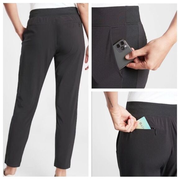 Athleta Brooklyn Mid Rise Ankle Pant Black UPF 40 Size 0 - Picture 11 of 11